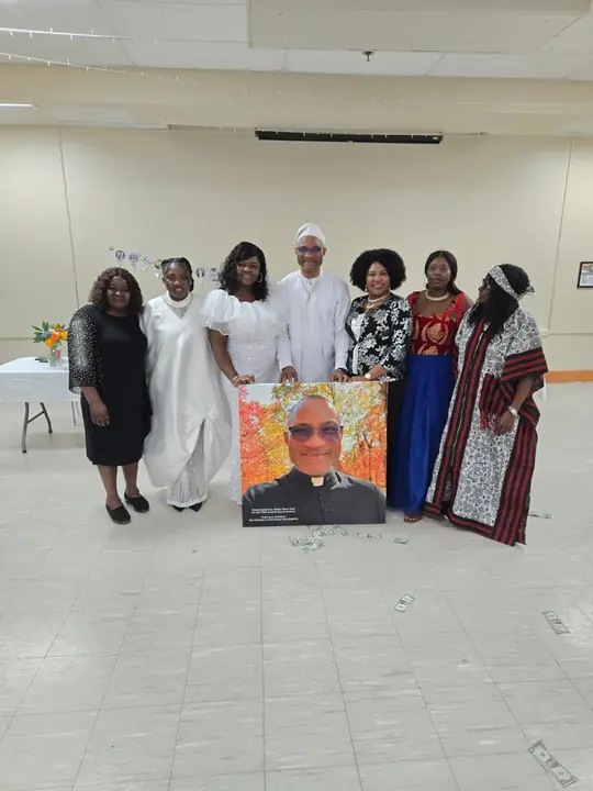 Club members at a community celebration